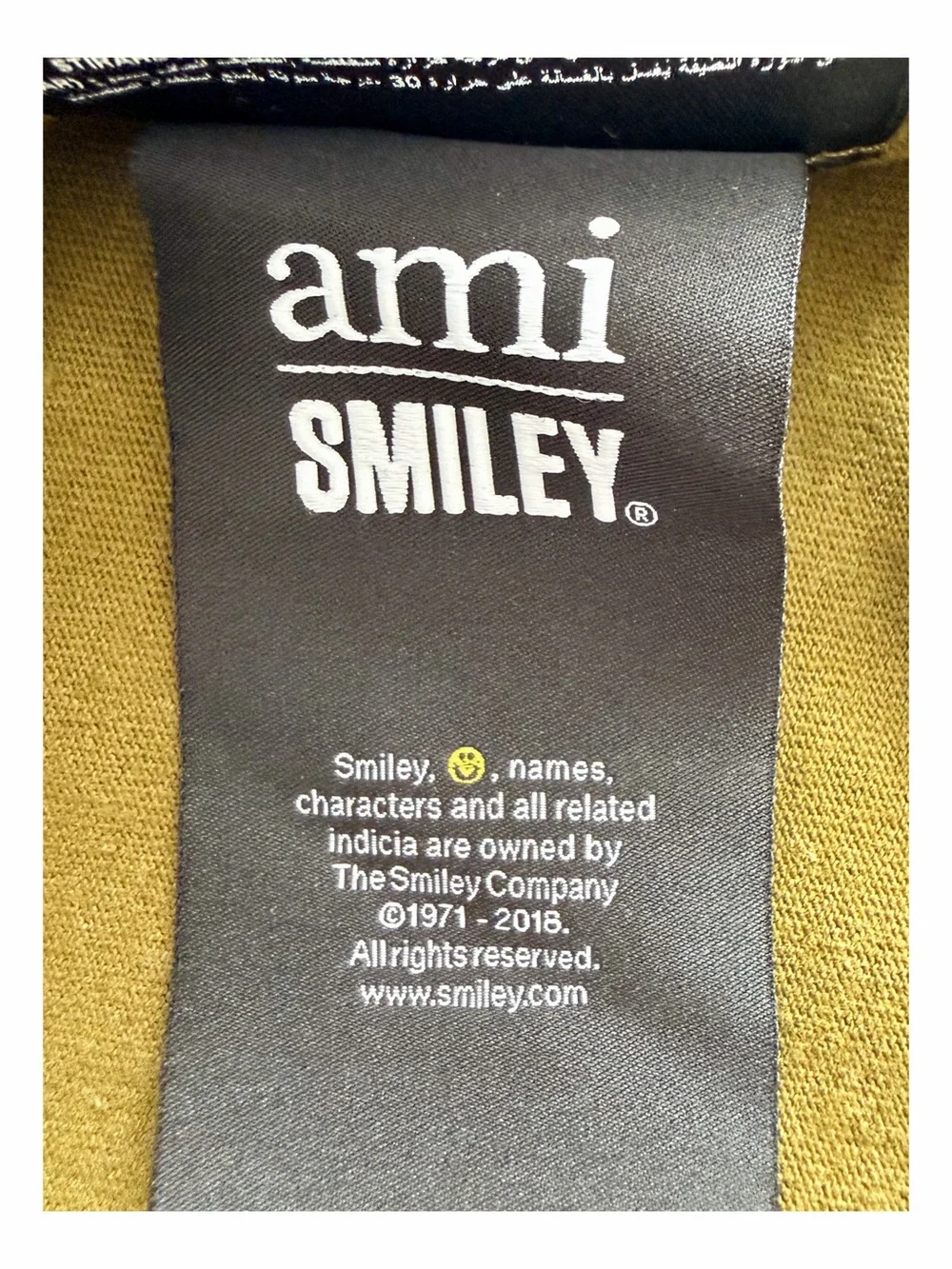 AMI Alexandre Mattiussi x Smiley Olive Cotton Graphic Tee Size M